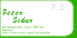 peter sikur business card